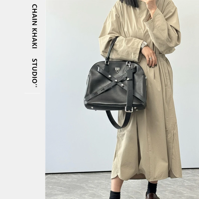 头层牛皮托特包女大容量斜挎包原创设计铂金包真皮大包单肩通勤包