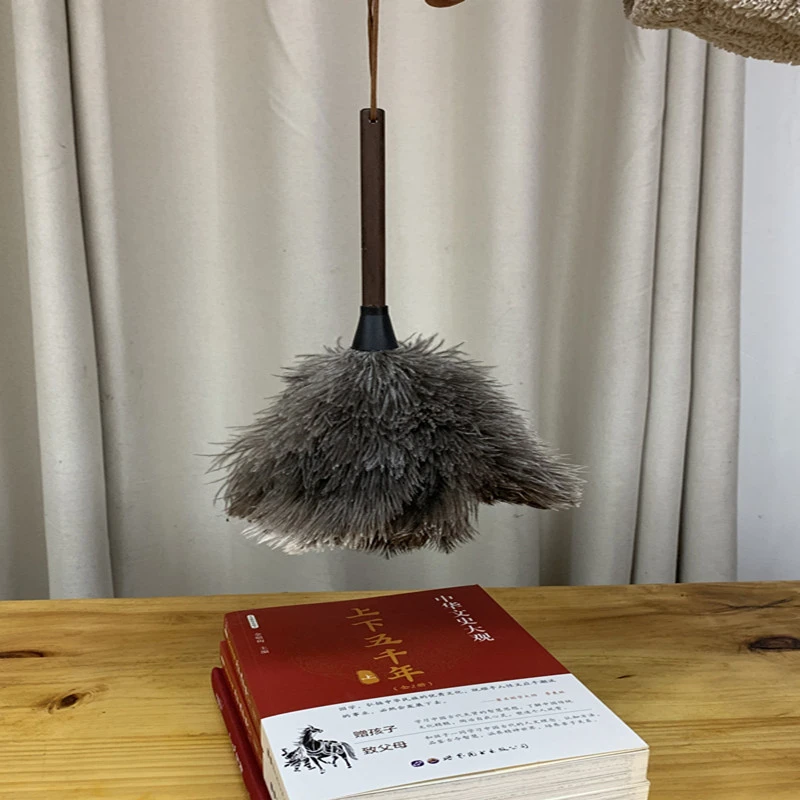 鸵鸟毛掸子家用桌面装饰车载打扫可水洗纯手工防静电除尘鸵毛掸子