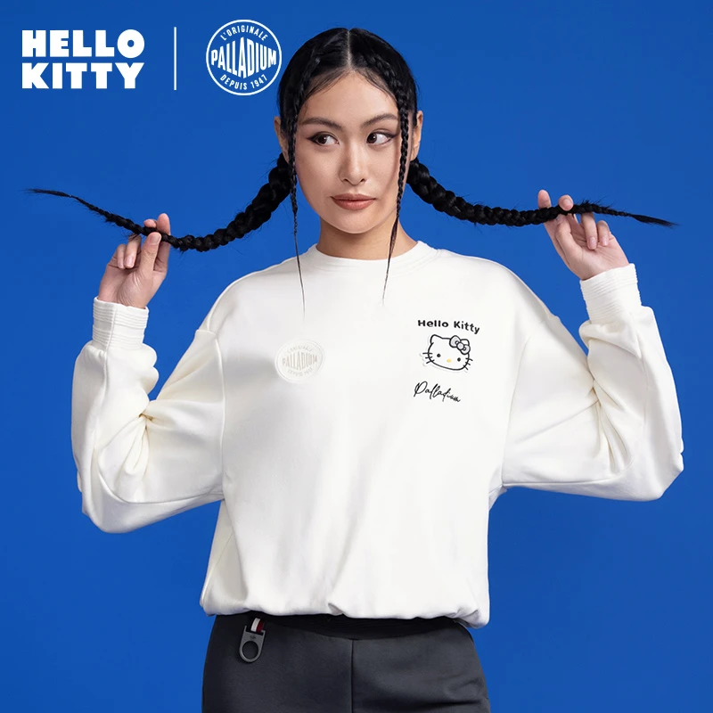 【达人】帕拉丁HelloKitty联名冬女上装宽松印花潮流圆领卫衣199971