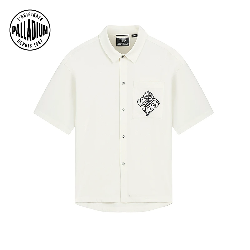 PALLADIUM帕拉丁男女款上装时尚潮流简约鸢尾花短袖衬衫1010909