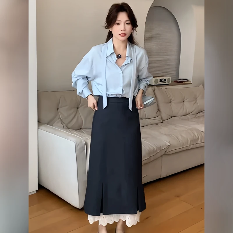 小众拼接设计时尚显瘦轻熟套装2025春季新款通勤简约气质个性套装