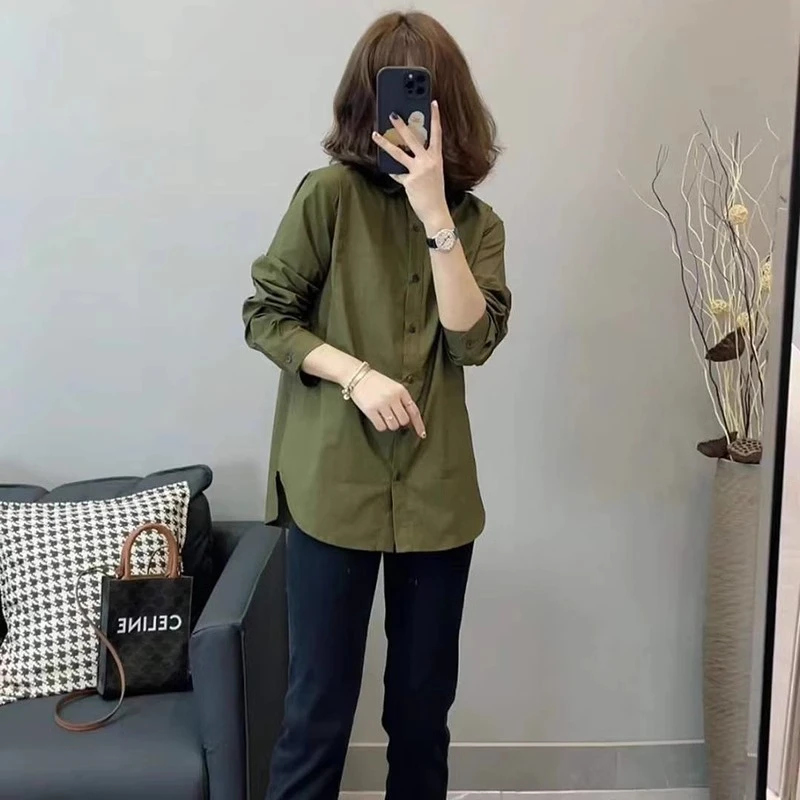 法式简约休闲百搭纯色小衫女2025春季新款设计感气质减龄百搭上衣