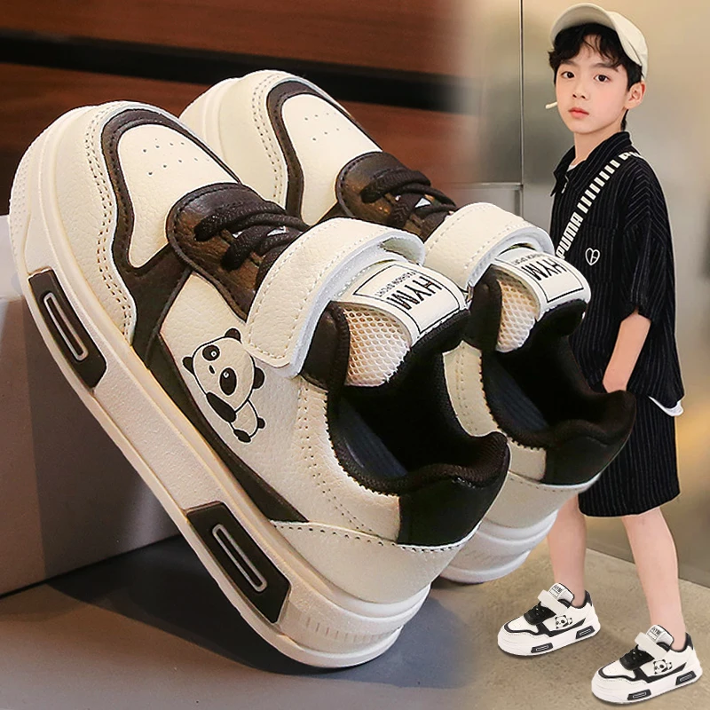 男童鞋子2025秋季新款儿童运动鞋皮面防滑男孩中大童休闲女童鞋子