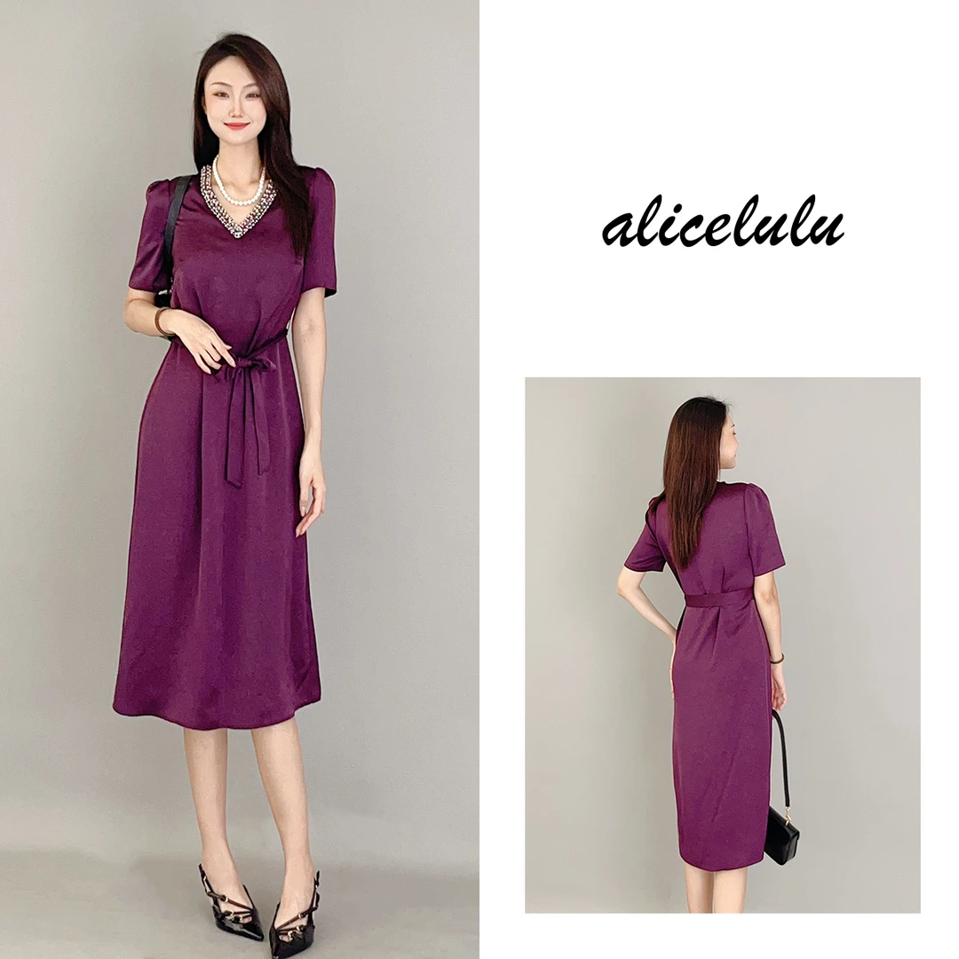 3 ALICE “王妃紫”连衣裙 多彩钉钻 华贵玫紫 S2138529A