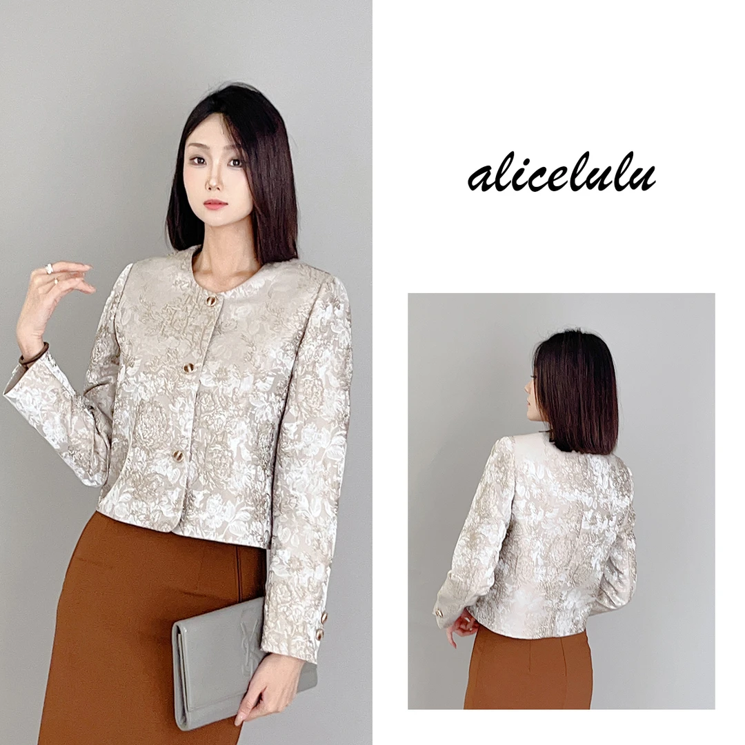 3 ALICE “浮世绘”短外套 浮雕提花 挺括小香 S1034251L