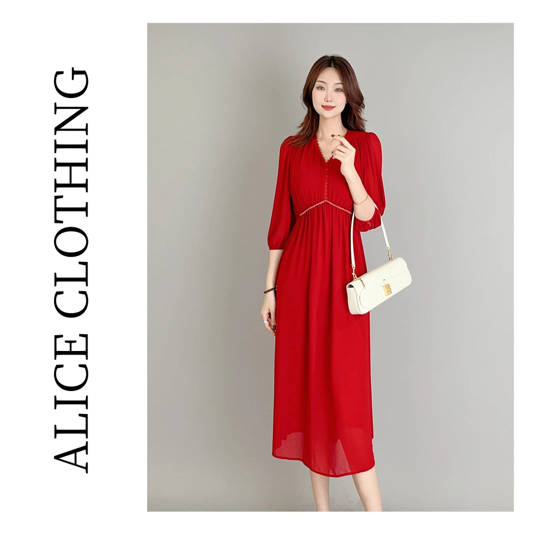 3【ALICE “喜事战袍”连衣裙】收腰显瘦 轻柔飘逸 S2137862A