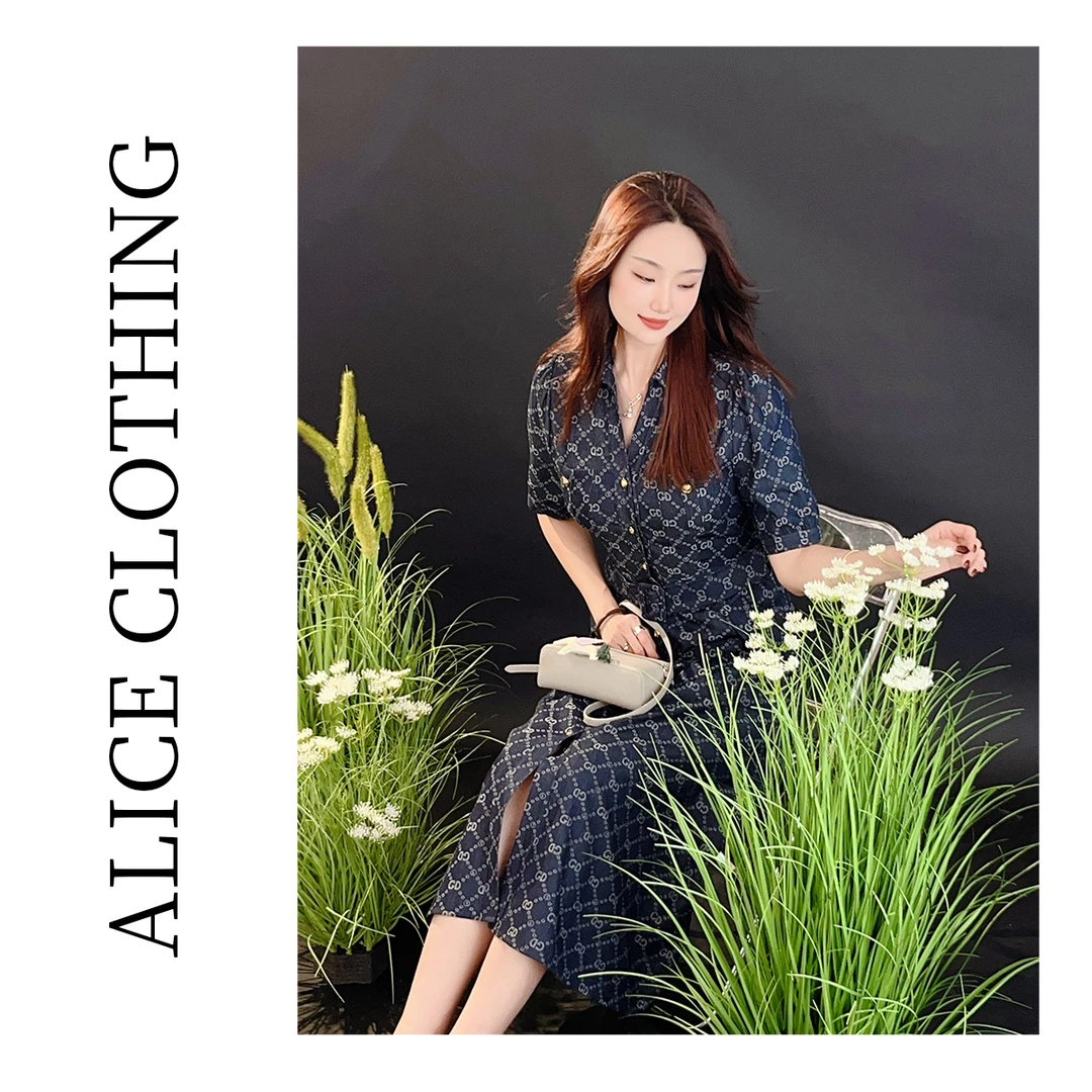 3【ALICE “飒美出街”腰带连衣裙】复古印花 S2137946B