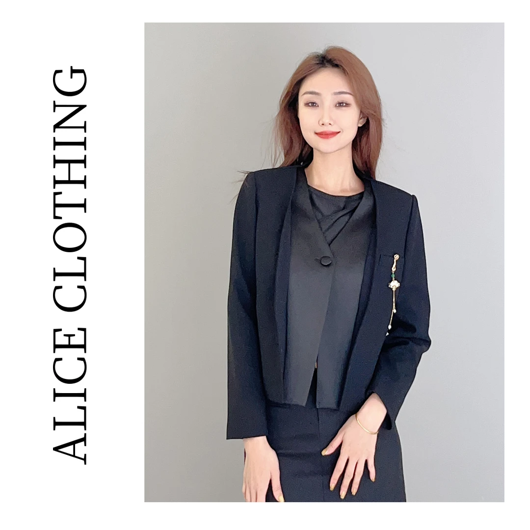 1【ALICE “扇扇如意”国风外套】典雅胸针 简约大气 H2137021A