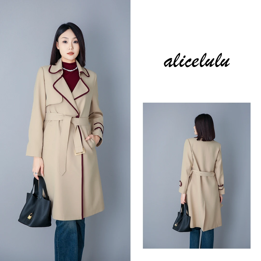 3 ALICE “与风同行”风衣 时髦拼色 飒美优雅 S2139171A