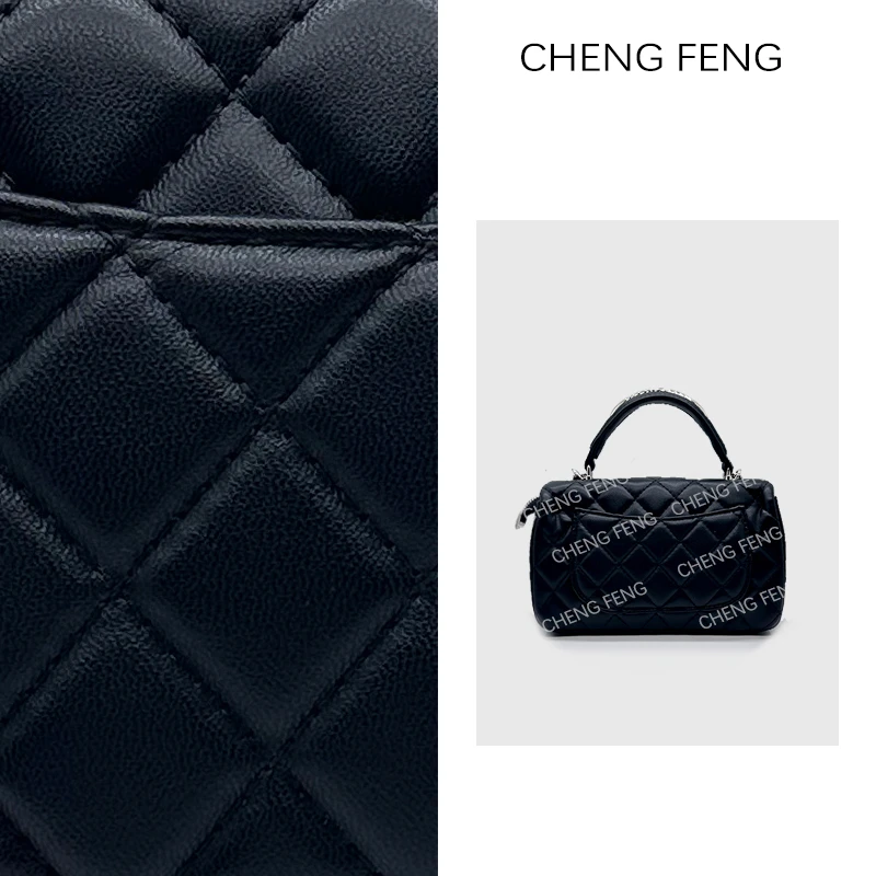 CHENG FENG新款菱格绣线手提包C810黑色（配礼盒）