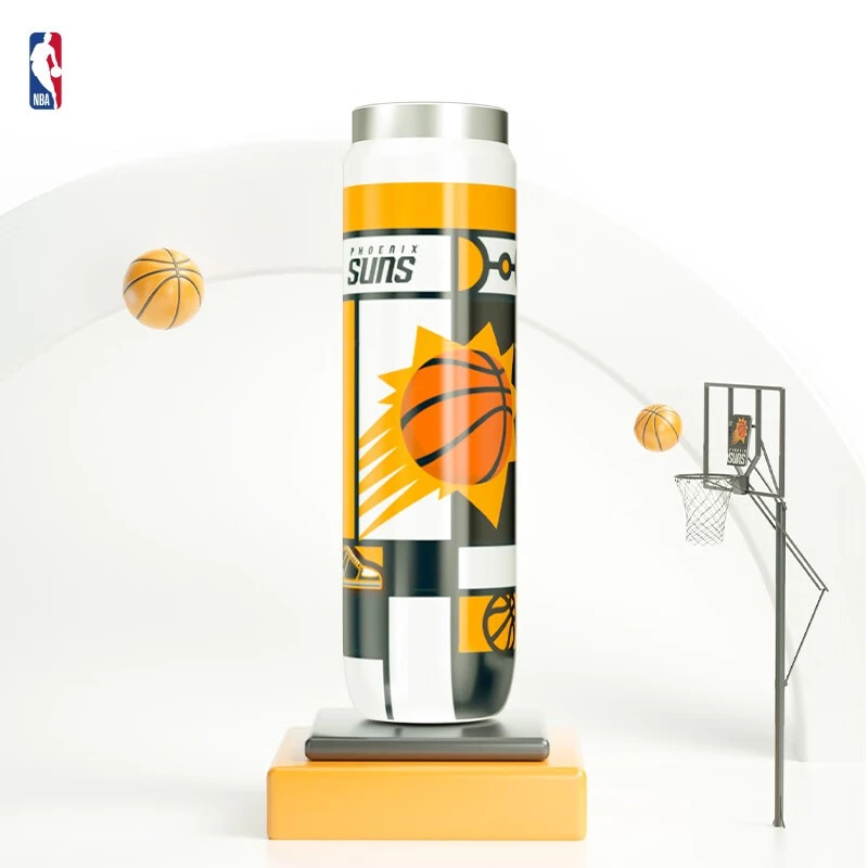 NBA太阳队屏显保温杯 篮球运动时尚便携水杯 球迷周边 腾讯体育