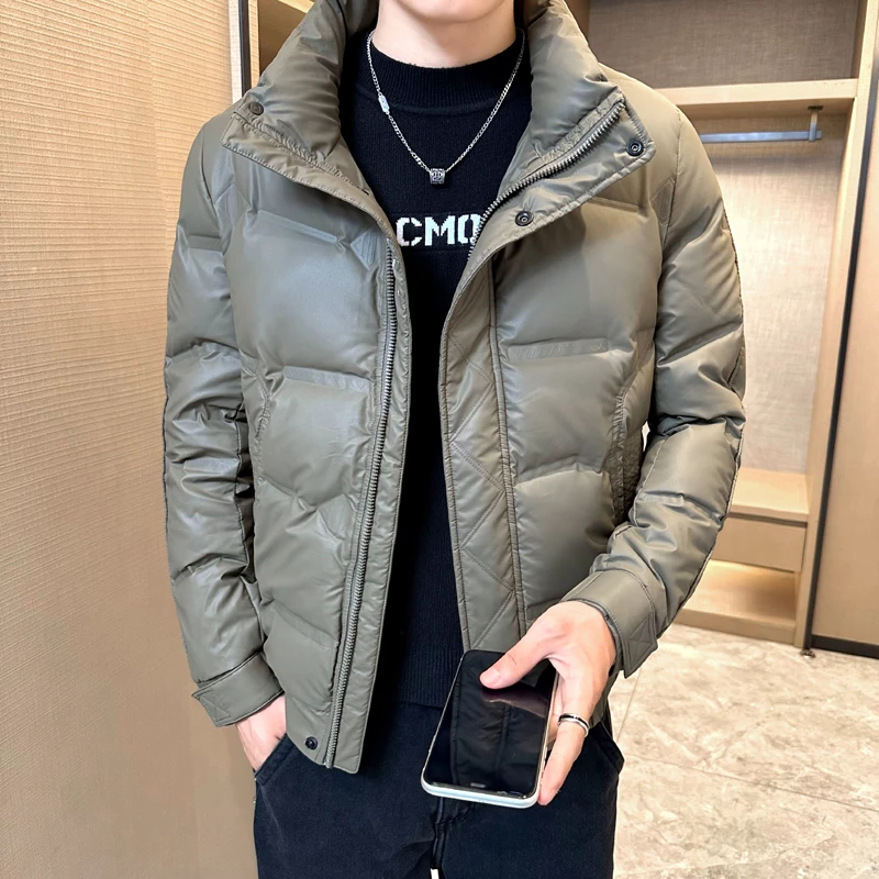 羽绒服男士冬季2023年新款潮牌帅气短款高端轻薄免洗加厚冬装外套