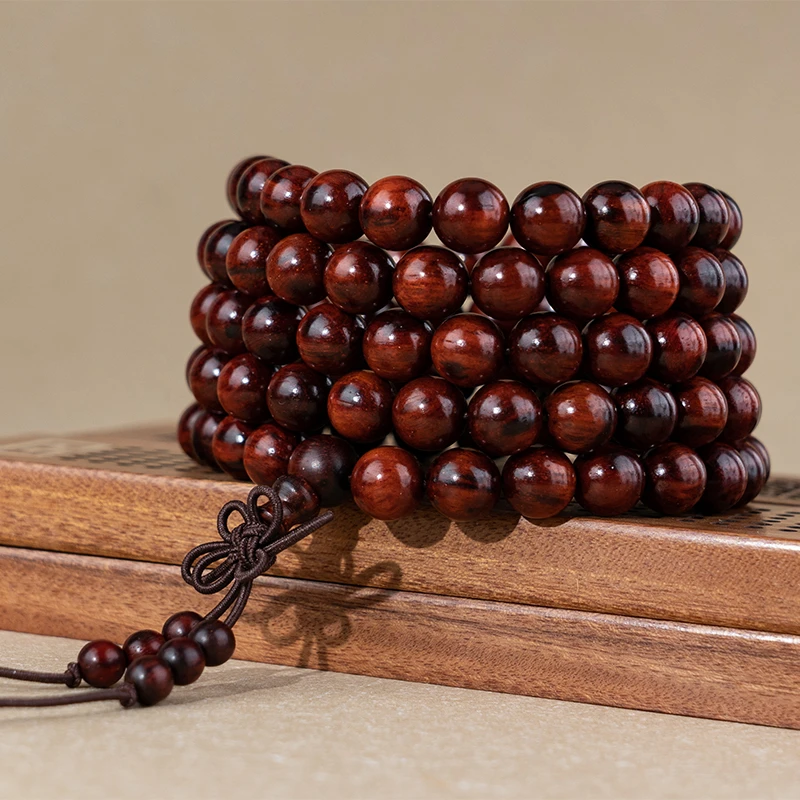 【文玩好物】印度小叶紫檀老料手串檀香紫檀0.8*108颗