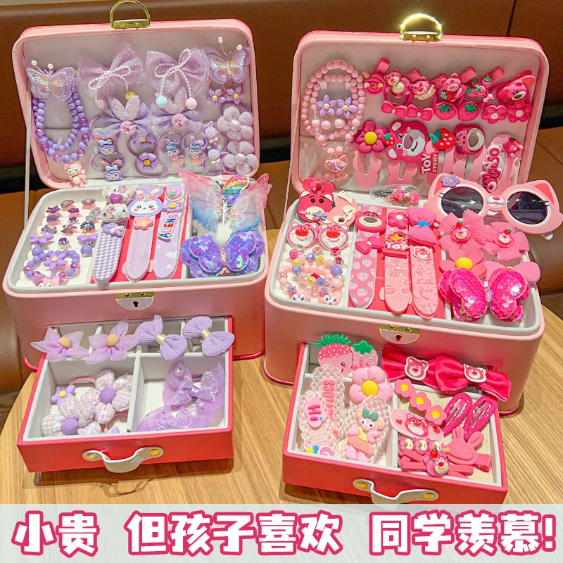 儿童发夹头饰礼盒套装女童头绳皮筋发饰发卡小女孩生日礼物首饰盒
