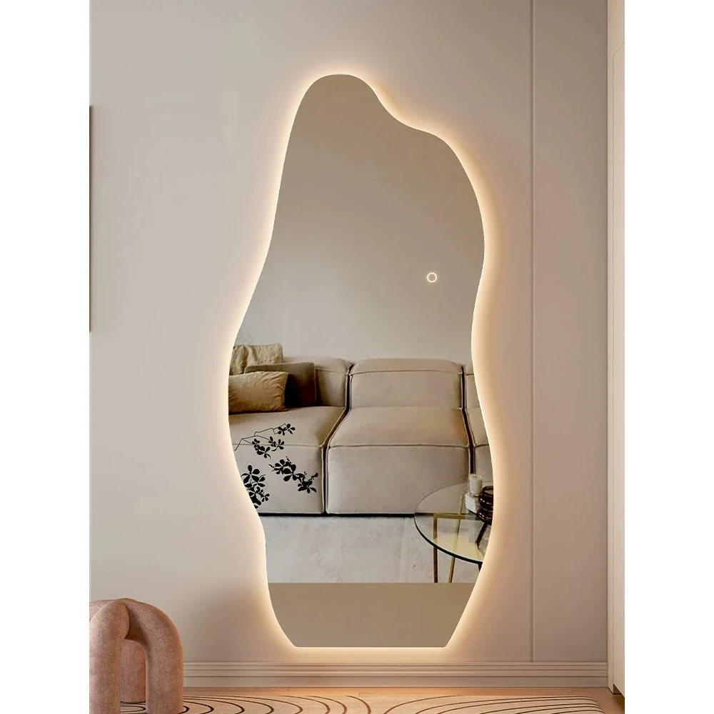 全身镜落地镜镜子云朵异形服装店化妆智能壁挂穿衣不规则带灯穿衣