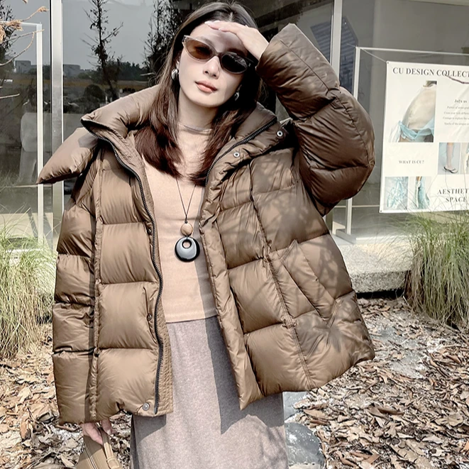 零压感2024新款90绒高端高充绒量加厚保暖泡芙云朵羽绒服秋冬外套