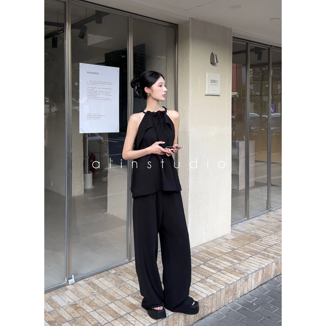 ALIN【私有浪漫】无袖气质时尚简约休闲套装