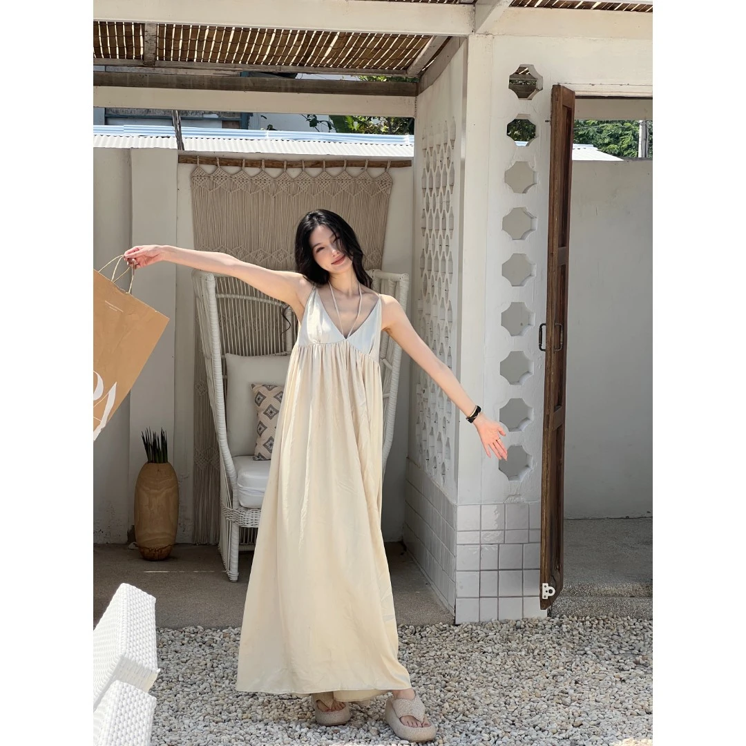 ALIN【罗马假日】定制大裙摆氛围吊带裙D-13330法式宽松设计感