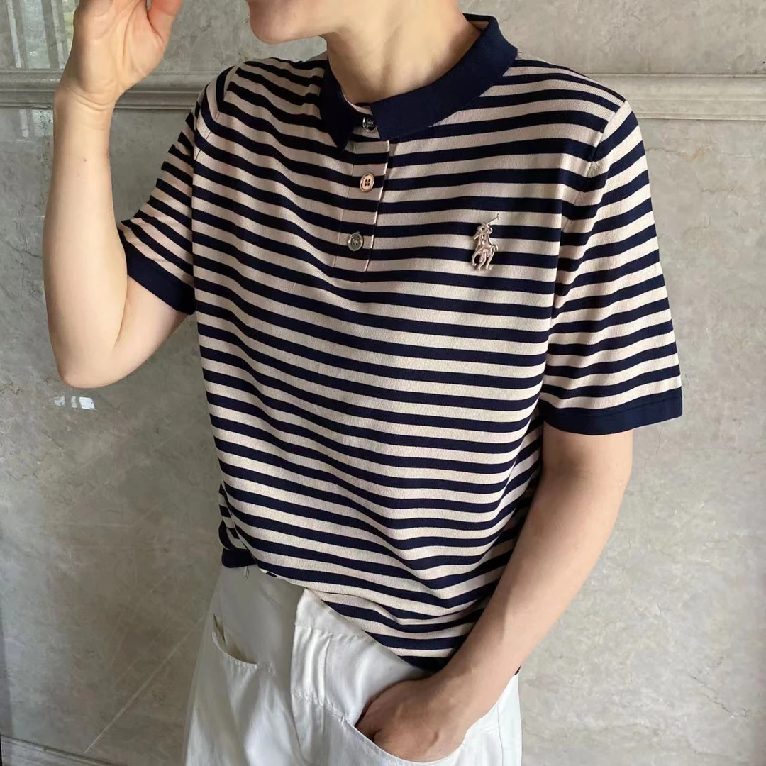 SKL-879条纹马胸标polo短袖3