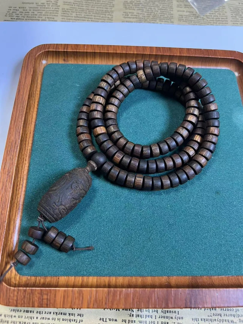 【香泽园】0217高端收藏 沉木0.9mm白奇楠108珠沉木多圈