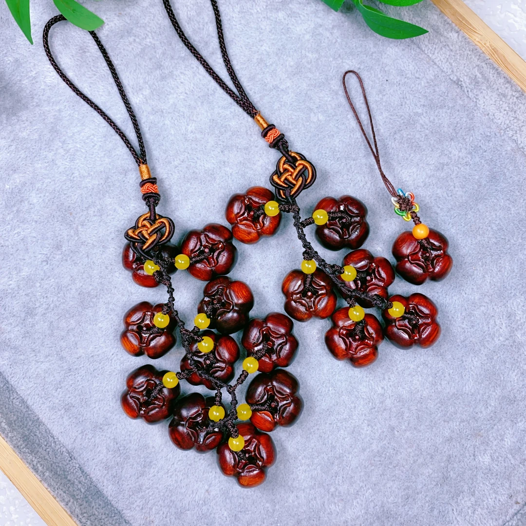 【柿柿如意】紫檀木雕刻柿子事事如意挂件手把件好物推荐（盘玩袋）