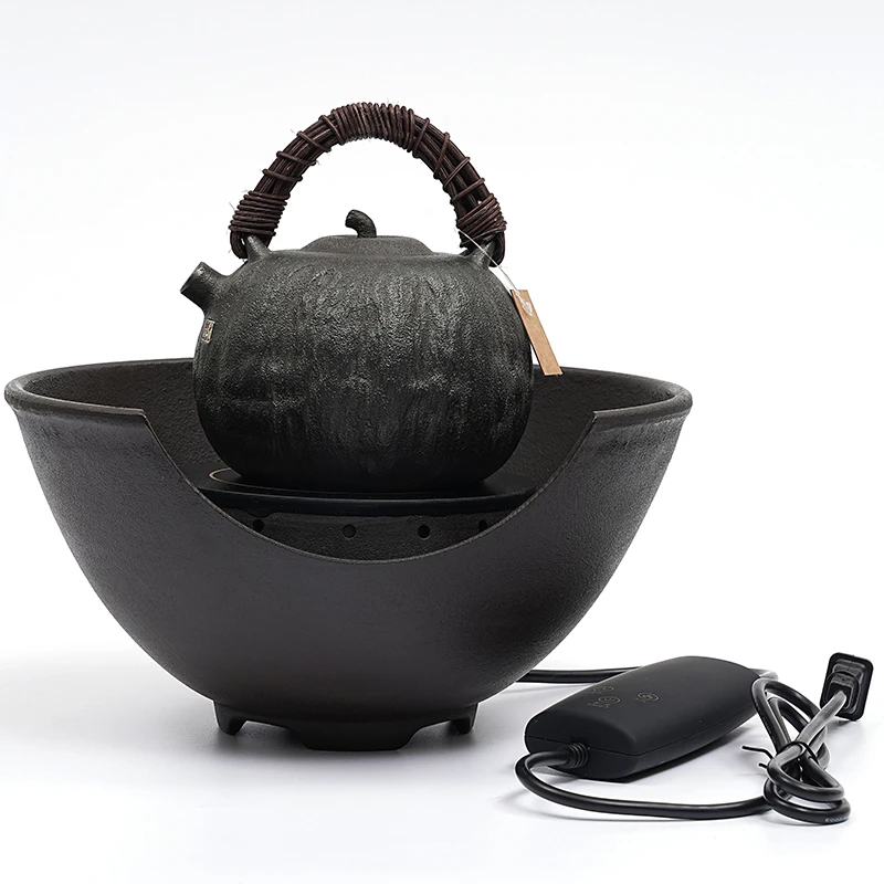 铸铁烧水炉复古电陶炉微晶加热大功率家用茶具防水铁壶配套热茶炉