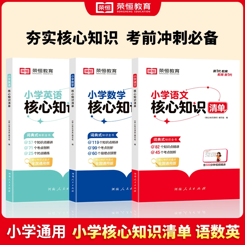 荣恒教育【小学核心知识清单】1-6年级语数英重点知识盘点CQ