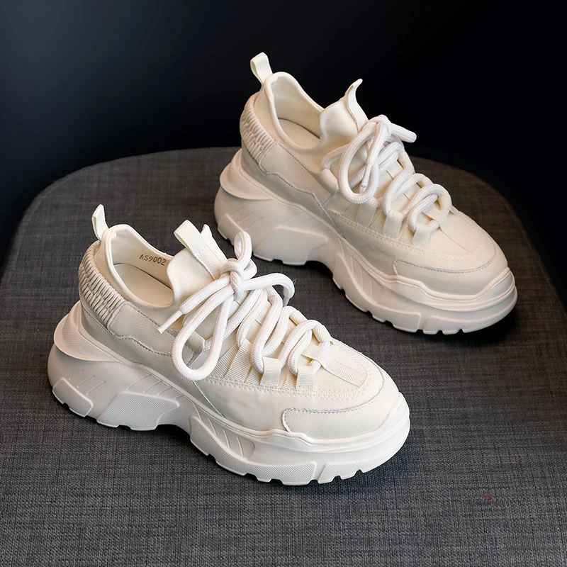 万达撤柜8公分内增高老爹鞋女2025新款原宿ins厚底百搭网红软底爆