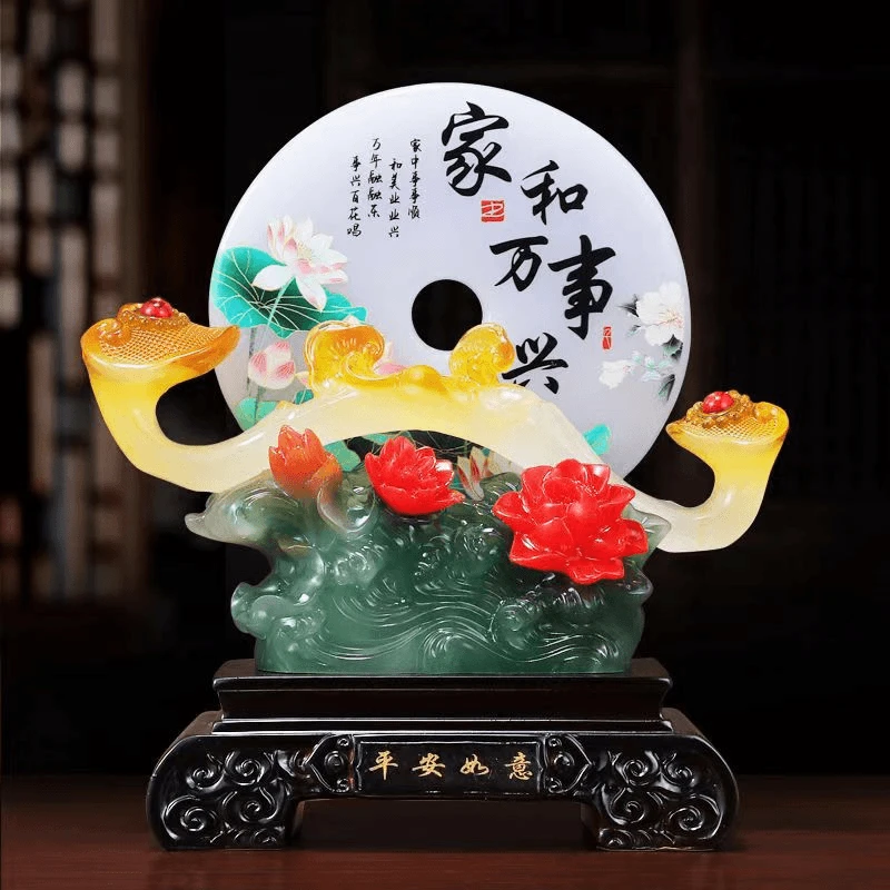 家和万事兴平安扣高档客厅玄关办公室酒柜装饰品摆件