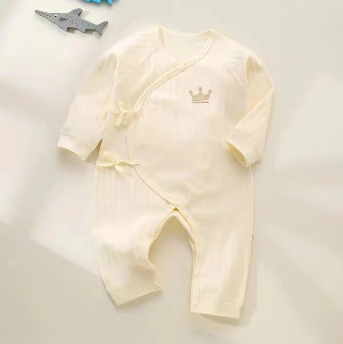 新生婴儿衣服A类纯棉无骨连体衣四季款月子服