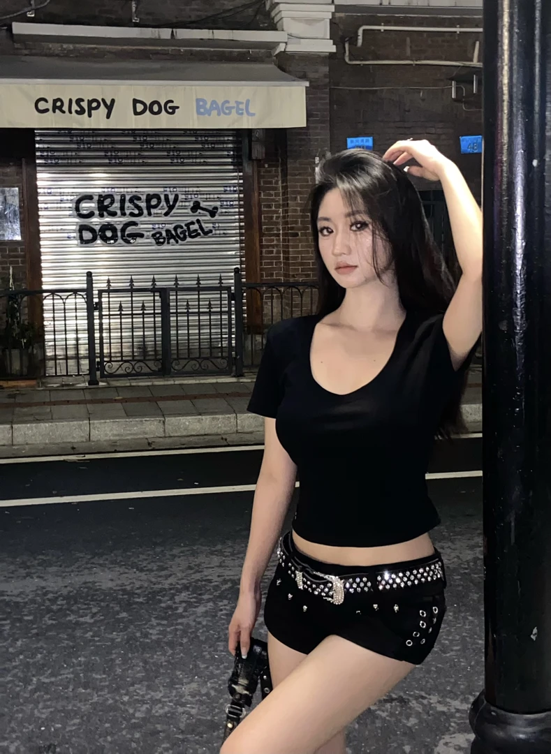 【拒绝走光】辣妹低腰热辣夏天美式黑色显瘦绑带设计感短裤