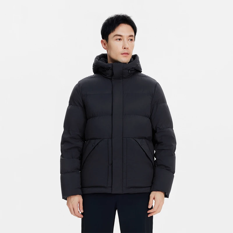 2025冬季新款外套时尚休闲商务行政翻领加厚保暖极寒连帽爸爸装男