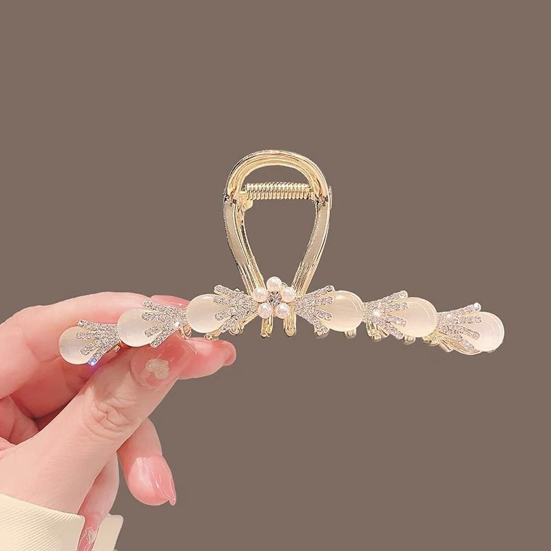 2024夏高级感蝴蝶发夹后脑勺优雅大号发抓鲨鱼夹抓夹盘发发卡夹子