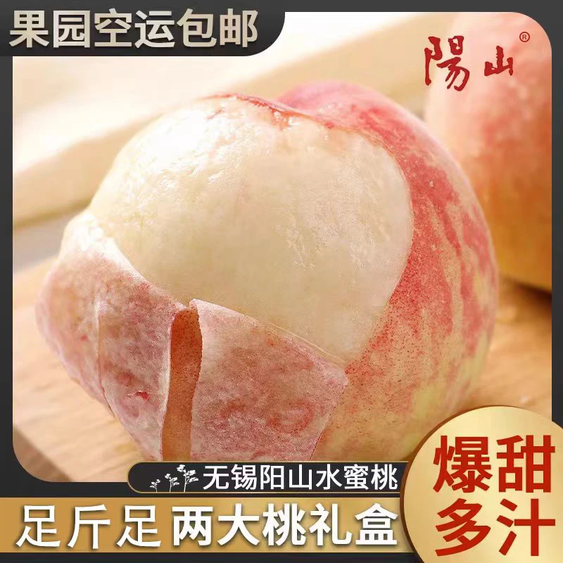 【4-5两】雨花露无锡正宗阳山水蜜桃8颗礼盒皮薄新鲜多汁香甜