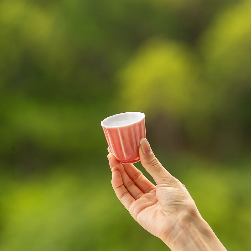 【见珊】黄丽君豇豆红杯子陶瓷豇豆红茶具茶杯矾红（X1233）