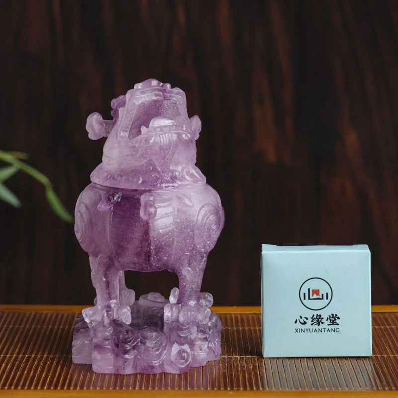 【见珊】粉彩紫-熏香炉96*73*136mm（琉璃S0402）