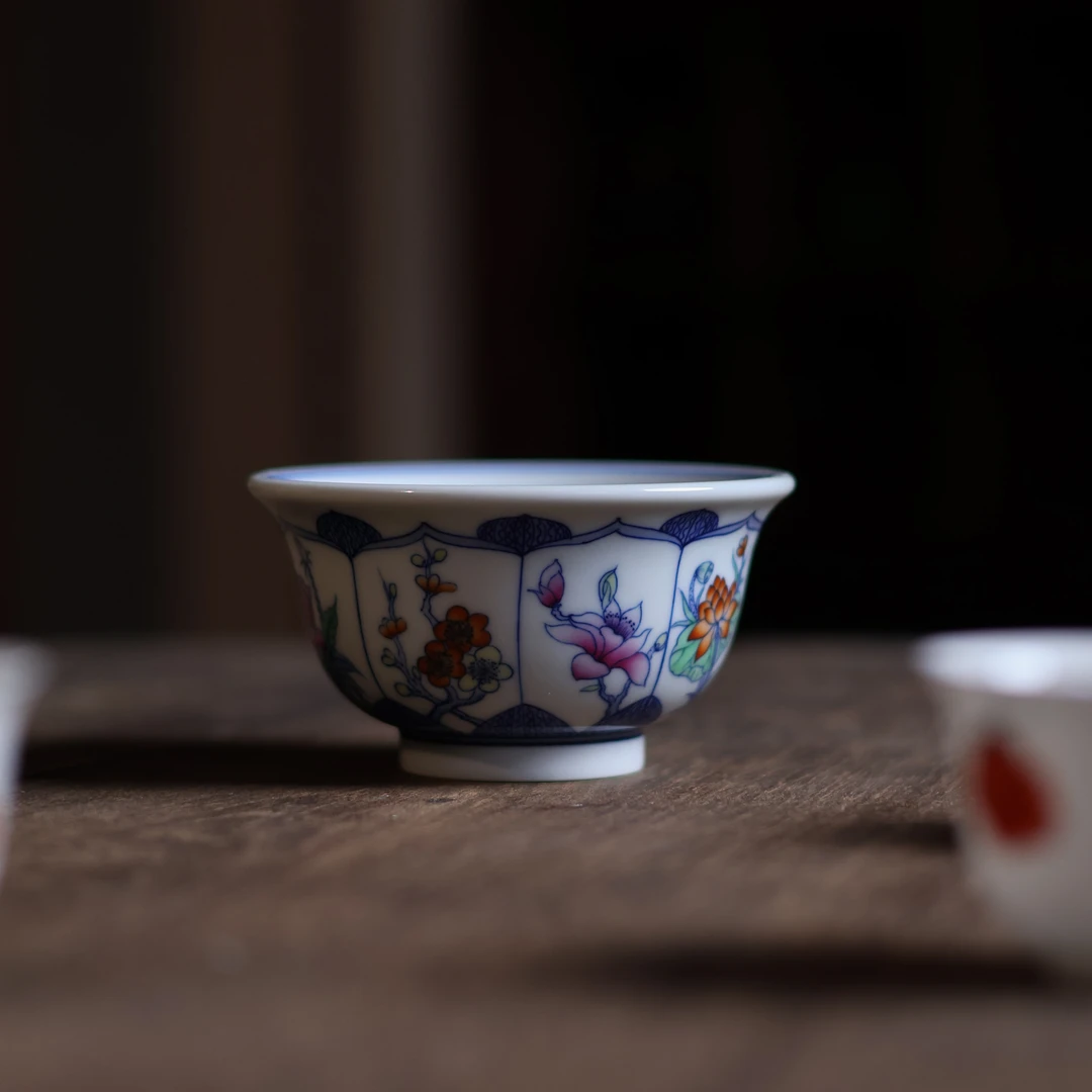 【见珊】莲瓣花神压手杯（卓君S0105）