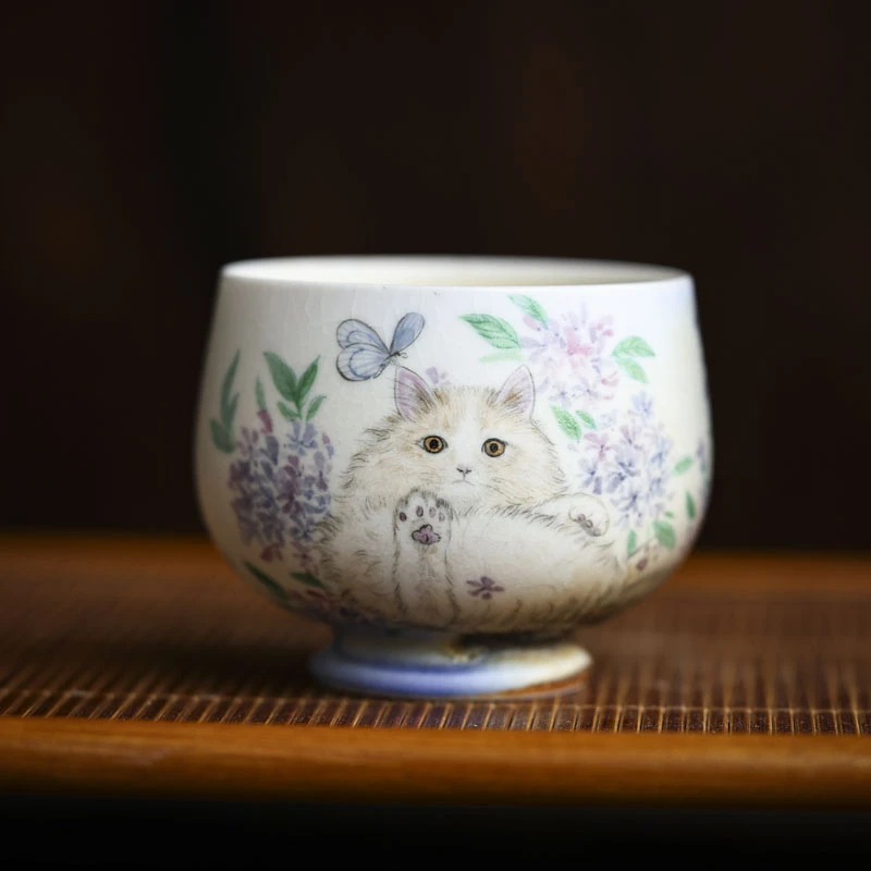 【见珊】萌猫胖肚杯（130ml）（蕉白S0527）