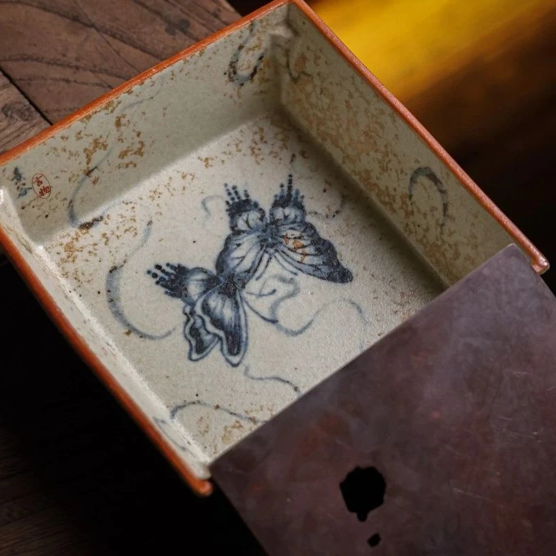 【见珊】青墨 蝴蝶储水壶承(青墨0047)