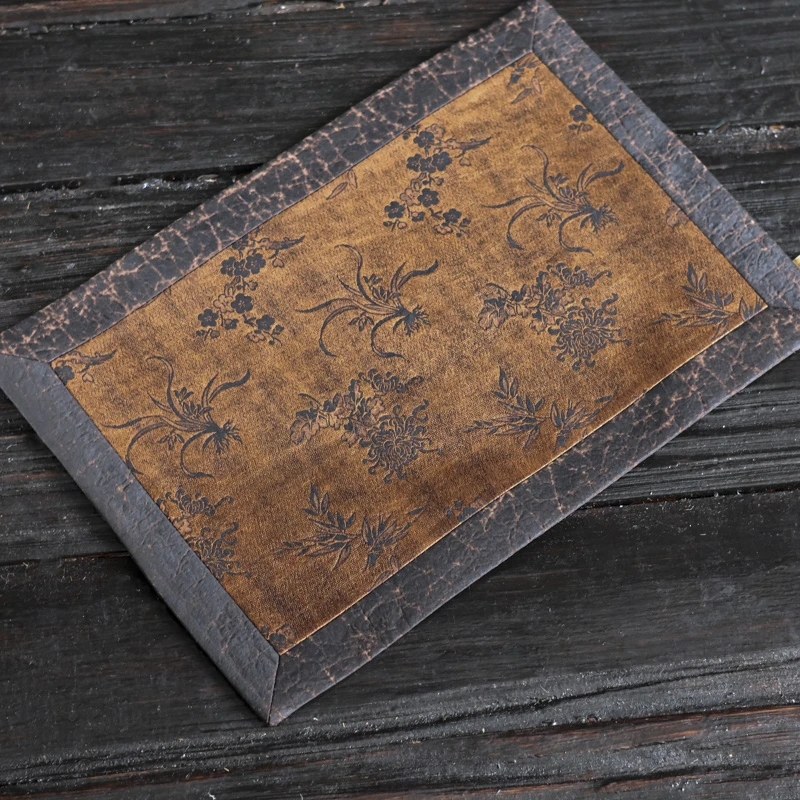 【见珊】 龟裂纹版 四拼香云纱茶席42*28（慢蓝S0549）