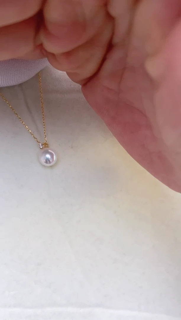 【闪购商品】海水珍珠吊坠(赠链)18K金镶嵌8.5-9mm福利