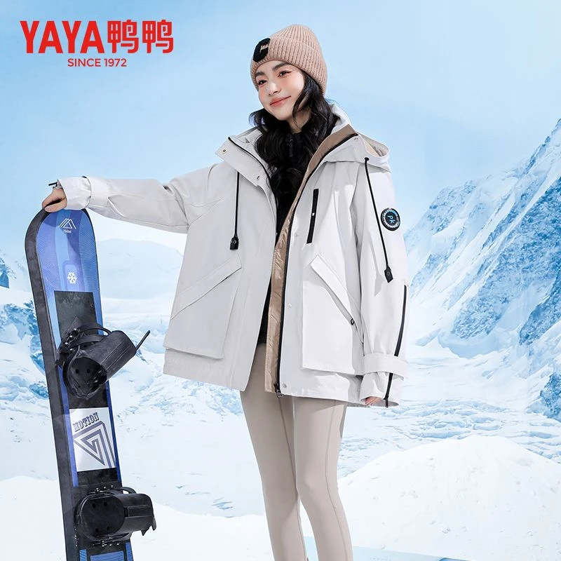 鸭鸭羽绒服女新款潮流百搭时尚简约羽绒服户外外套YE3B612141A