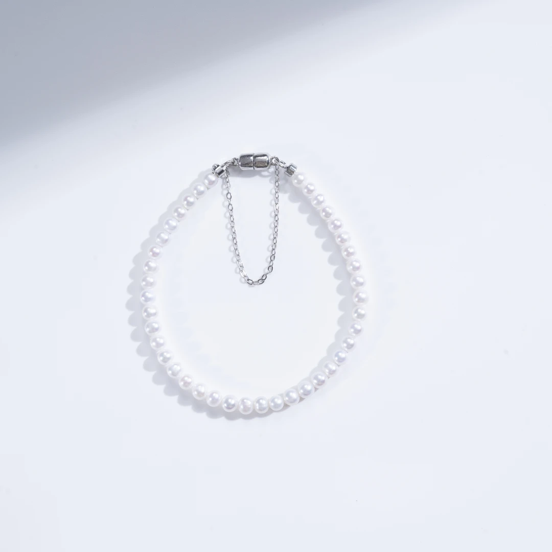 爱迪生淡水珍珠爱迪生S925银珍珠手链3-4mm  【昧昧专属】 经典时尚