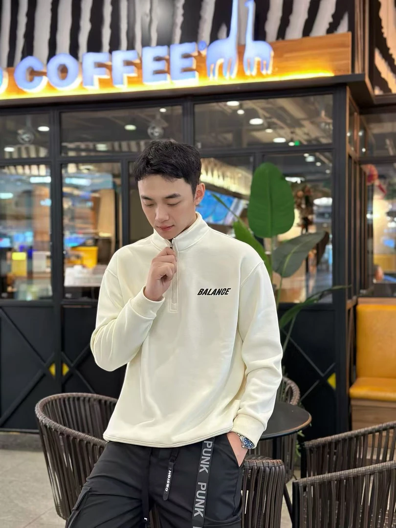 男士时尚休闲秋冬加绒立领卫衣