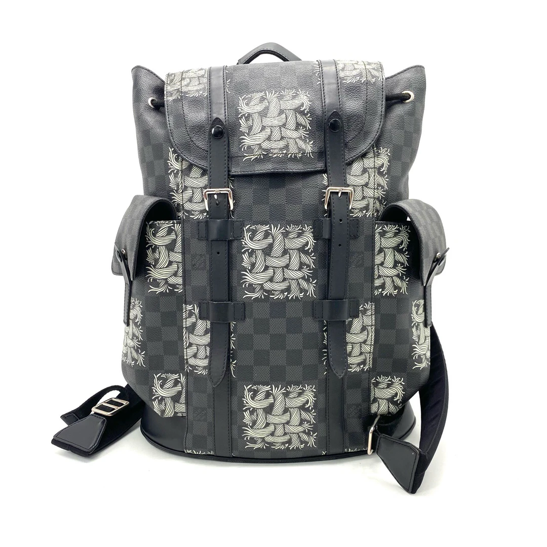 95新 LouisVuitton/路易威登 限量藤蔓棋盘格双肩包 尺寸38/44