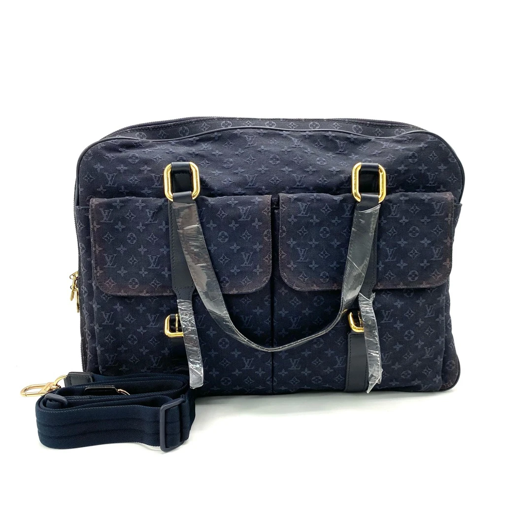 95新 LouisVuitton/路易威登 LV/路易威登97新藏蓝色帆布手提包