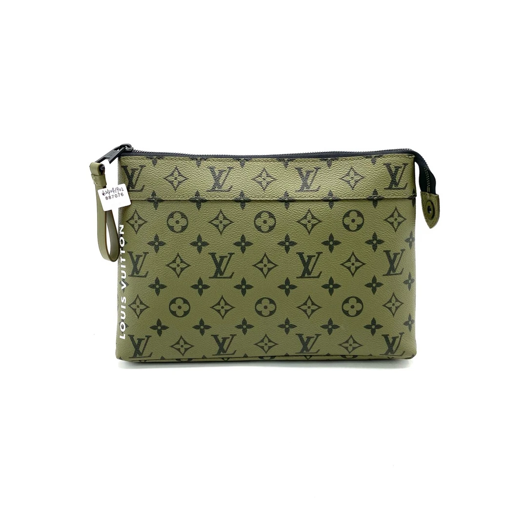 99新 LouisVuitton/路易威登 新款抹茶绿老花手拿包 尺寸30/21