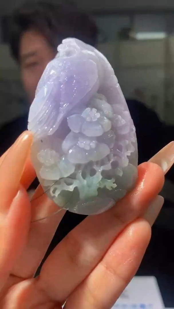 【闪购商品】定制翡翠未镶嵌5094kx-毛货鸟花425