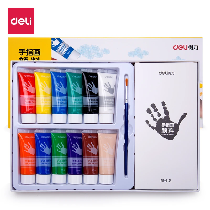 Deli/得力73872   12色手指画颜料  一盒