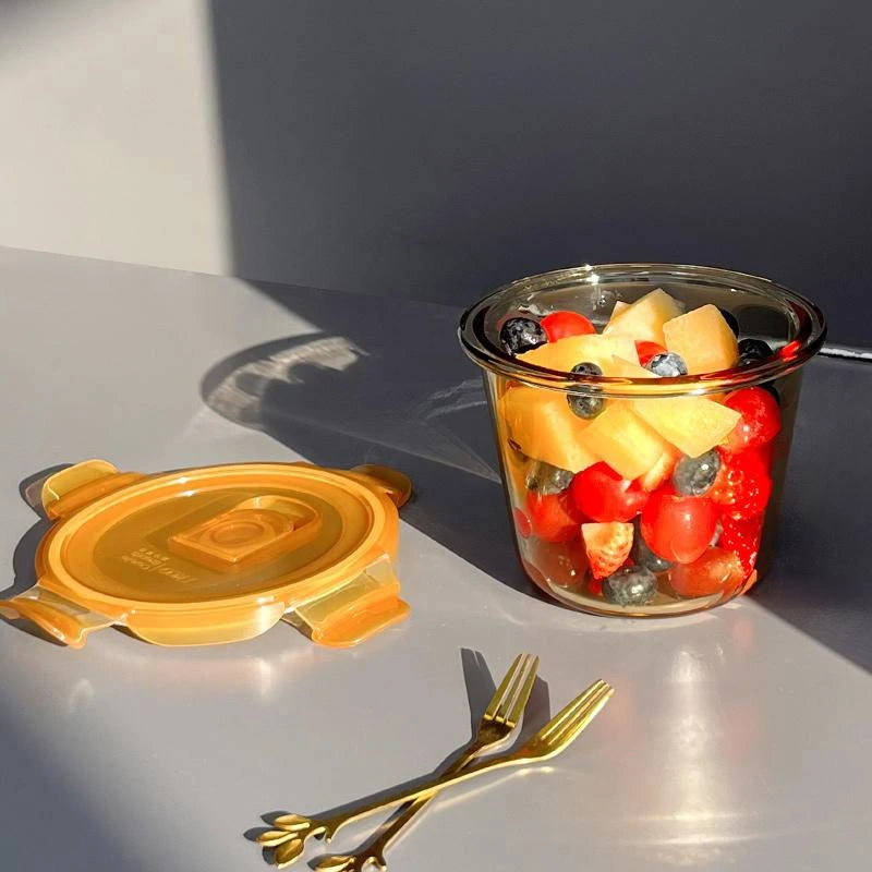 宝丫轻奢 高硼硅耐热玻璃保鲜桶2件套B6031